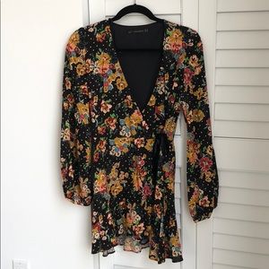 Zara Floral Wrap Romper